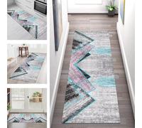 SGLGSTORE Tapis de Passage Antiderapant Tapis de Cuisine Lavable Gris Bleu Noir Tapiscouloir Moquette Anti-Taches d'entrée intérieurs 70X120CM Tapisdécoration pour Chambre Salon Paillassons