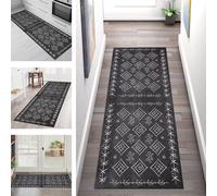 SGLGSTORE Tapis de Passage Antiderapant Tapis de Cuisine Lavable Gris Noir Blanc Tapiscouloir Moquette Anti-Taches d'entrée intérieurs 70X120CM Tapisdécoration pour Chambre Salon Paillassons