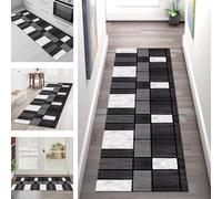 SGLGSTORE Tapis de Passage Antiderapant Tapis de Cuisine Lavable Gris Noir Tapiscouloir Moquette Anti-Taches d'entrée intérieurs 70X120CM Tapisdécoration pour Chambre Salon Paillassons
