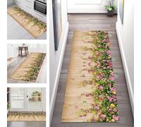 SGLGSTORE Tapis de Passage Antiderapant Tapis de Cuisine Lavable Marron Rose Vert Tapiscouloir Moquette Anti-Taches d'entrée intérieurs 70X120CM Tapisdécoration pour Chambre Salon Paillassons