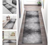 SGLGSTORE Tapis de Passage Antiderapant Tapis de Cuisine Lavable Noir Gris Tapiscouloir Moquette Anti-Taches d'entrée intérieurs 50X200CM Tapisdécoration pour Chambre Salon Paillassons