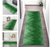 SGLGSTORE Tapis de Passage Antiderapant Tapis de Cuisine Lavable Vert foncé Tapiscouloir Moquette Anti-Taches d'entrée intérieurs 80X450CM Tapisdécoration pour Chambre Salon Paillassons