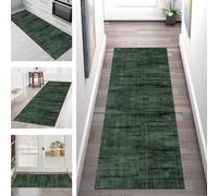 SGLGSTORE Tapis de Passage Antiderapant Tapis de Cuisine Lavable Vert foncé Tapiscouloir Moquette Anti-Taches d'entrée intérieurs 80X250CM Tapisdécoration pour Chambre Salon Paillassons