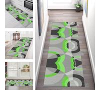 SGLGSTORE Tapis de Passage Antiderapant Tapis de Cuisine Lavable Vert Gris Noir Tapiscouloir Moquette Anti-Taches d'entrée intérieurs 70X120CM Tapisdécoration pour Chambre Salon Paillassons