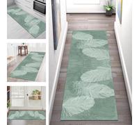 SGLGSTORE Tapis de Passage Antiderapant Tapis de Cuisine Lavable Vert Moderne Tapiscouloir Moquette Anti-Taches d'entrée intérieurs 80X180CM Tapisdécoration pour Chambre Salon Paillassons