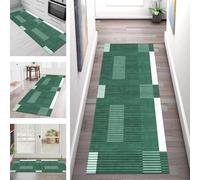 SGLGSTORE Tapis de Passage Antiderapant Tapis de Cuisine Lavable Vert Noir Tapiscouloir Moquette Anti-Taches d'entrée intérieurs 120X180CM Tapisdécoration pour Chambre Salon Paillassons