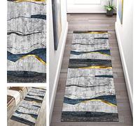 SGLGSTORE Tapis de Passage, Gris Tapis de Couloir Lavable antiderapant Design Moderne Tapis Cuisine Devant evier, Tapis Salon Chambre Largeur 60/70/ 80/90/ 100/ 110cm (Color : A, Size : 70x250cm)