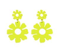Sgoeths Boucles d'oreilles pendantes marguerites des années 60 et 70 pour femme - Style bohème orange - Boucles d'oreilles à double fleur - Boucles d'oreilles rétro d'été tournesol - Accessoires de