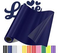 Sgooyir Rouleau Vinyle thermocollant Bleu foncé pour Tissu, 30.5 x 183 cm Flex Thermocollant pour Tissu, T-Shirts, Sacs, Casquettes
