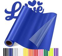 Sgooyir Rouleau Vinyle thermocollant Bleu océan pour Tissu, 30.5 x 183 cm Flex Thermocollant pour Tissu, T-Shirts, Sacs, Casquettes