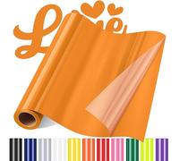 Sgooyir Rouleau Vinyle thermocollant Jaune doré pour Tissu, 30.5 x 183 cm Flex Thermocollant pour Tissu, T-Shirts, Sacs, Casquettes