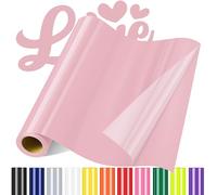 Sgooyir Rouleau Vinyle thermocollant Rose pour Tissu, 30.5 x 183 cm Flex Thermocollant pour Tissu, T-Shirts, Sacs, Casquettes