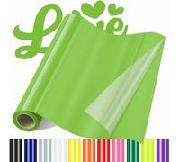 Sgooyir Rouleau Vinyle thermocollant Vert Clair pour Tissu, 30.5 x 183 cm Flex Thermocollant pour Tissu, T-Shirts, Sacs, Casquettes