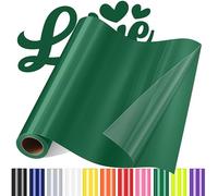Sgooyir Rouleau Vinyle thermocollant Vert pour Tissu, 30.5 x 183 cm Flex Thermocollant pour Tissu, T-Shirts, Sacs, Casquettes