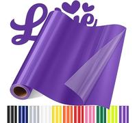 Sgooyir Rouleau Vinyle thermocollant Violet pour Tissu, 30.5 x 183 cm Flex Thermocollant pour Tissu, T-Shirts, Sacs, Casquettes