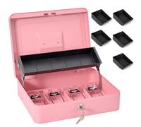 Sgorlds Grande caisse à monnaie verrouillable avec serrure à clé et plateau à billets, boîte à monnaie portable en métal pour événements fournisseurs, tirelire pour argent avec plateau à billets,