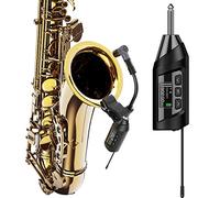 SGPRO Système de microphone pour saxophone sans fil, microphone à clipser pour saxophone et trompette, égaliseur préréglé et niveau d'écho, transmission de 50 m, émetteur et récepteur compact