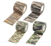 Sgqtqybk 4Pcs Camo Tape, Self-Adhesive Waterproof and Non-Slip Gun Grip Tape for Hunting Guns, Knife Handles, Camping Gear and More, 14.76ft Total Length