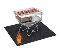 Sgqtqybk BBQ Mat de Sol 50 x 36 dans Un Tapis de feu à Double Face Foyer au feu Protecteur Lavable Foyer sous Les Tapis Grill pour Grill extérieur, arrière-Cour, terrasse et Patio BBQ Protecteur