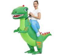 Sgqtqybk Inflatable Dinosaur Costume for Adults Funny Inflatable Riding Dinosaur Costume with Blower for Party Halloween, Not Include Battery