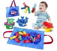 Sgqtqybk Jouets Montessori pour 1 an, Jeu de Tissu éducatif Game de pêche pour Enfants Trait Jeu Assorti des Jouets d'apprentissage pour bébés garçons Filles présente Montessori pour 1 an