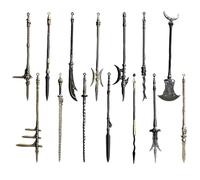 Sgqtqybk Mini Armes 14pcs 5 Pouces en Alliage de Zinc Les Armes Miniatures Anciennes incluent la Lance, Le Halberd, la Lance, la Hache de Poignard et Plus, Cadeau pour Les collectionneurs