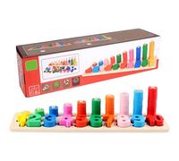 Sgqtqybk Puzzle de numéro, Jouet de trieur Forme en Bois, empilement éducatif Counting Toys for Toddlers 6 Mois +, Birthday GiftNumber Puzzle