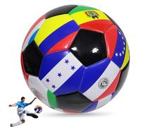 Sgqtqybk Soccer Ball Taille 5 Colorful National Flag Soft PVC Soccerball avec Remplacement du Caoutchouc Remplacement de Football Portable pour l'entraînement, Taille de la compétition 5