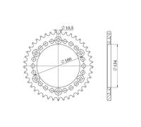 Supersprox Honda 520x43 Ral1308x43blk Rear Sprocket Argenté 43t