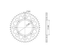 Supersprox Steel Kawasaki 520x44 Rfe487x44blk Rear Sprocket Argenté 44t