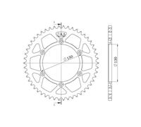 Supersprox Aluminium Yamaha 520x47 Ral245x47blk Rear Sprocket Argenté 47t