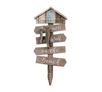 SGRIMALT Déco murale Bois Panneau : Le bonheur, c'est une ballade sur la plage, Hauteur 48 cm