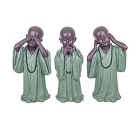 SGRIMALT Figurine 3 Bouddhas de la Sagesse Debout, Collection Baby Zen, H 25 cm