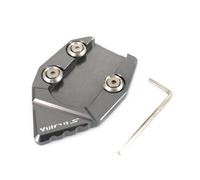 SGRYGSAEA Coussin de Béquille de Moto pour Vu&LC&an S VN650 VN 650 2015-2018 Moto CNC Béquille Pied Béquille Latérale Rallonge Plaque De Support Agrandir(Titanium)