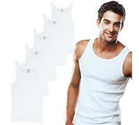 SGS Lot de 5 Debardeur Homme Extra Long +12 cm - Maillot de Corps 100% Coton - Toutes Tailles Disponibles - Lot de Marcel Homme Blanc & Noir