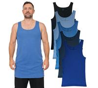 SGS Lot de 5 Maillot de Corps Homme Extra Long +12 cm - Ne Remonte Pas - Idéal sous Chemise & Pull - Débardeur Marcel Homme 100% Coton Côtelé - du S au 6XL