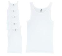 SGS Lot de 5 maillots de corps extra longs pour homme - Ne glisse pas vers le haut - Idéal sous une chemise et un pull - Coupe non courte - 100 % coton, Blanc., XL