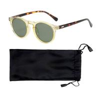 SGSCFG 1 Morceau De Lunettes De Soleil en Deux Couleurs, avec 1 Morceau De Lunettes Sac, Lunettes De Soleil De Style Y2K, Objectifs Rétro Ronds Classiques, Lunettes De Soleil Polarisées À La Mode.