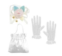 SGSCFG 1 Morceau De Sac À Main De Mariage, 1 Paire De S, 1 Morceau De Bracelet À Fleurs Roses, Couplage Élé, Sac À Main De Mariée, Adapté Aux Réceptions Et Réceptions De Mariage.