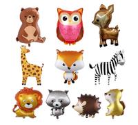 SGSCFG 10 Morceaux De Ballons Animaux Mignons, Ballons De Dessins Animés Drôles, Ballons De Film en Aluminium Créatif, Décorations De Fête pour Enfants.