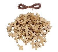 SGSCFG 100 Morceaux De Croix en Bois Et 1 Corde À 10 Mètres, Matériaux De Bijoux De Bricolage Peuvent Être Utilisés pour Produire des Colliers, des Bracelets Et des Anneaux Clés.