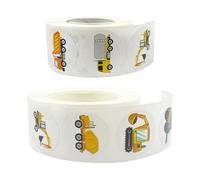 SGSCFG 1000 Morceaux D'Autocollants De Voiture D'Ingénieur, Autocollant 3D -Car Cartoon, Autocollant De Scellage À Excavateur Circulaire, Bricolage -Schrebwarenecoration.