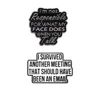 SGSCFG 2 Morceaux De Brosche Drôle, Badge D'Épingle, Badge, Épingle par E-Mail, Aiguille De Lettre Anglaise, Cadeau Personnalisé, Célèbre Aiguille De Citation.