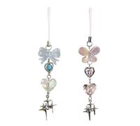 SGSCFG 2 Morceaux De Décoration De Papillon des Pendentifs Étoiles, Simple Chaîne De Radio Mobile, Décoration De Remorque De Cas De Téléphone Portable, Bande-Annonce De Porte-Clés.