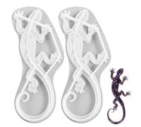 SGSCFG 2 Morceaux De Forme De Gecko À Motifs, Forme De Lézard, Forme De Silicone Animal, Forme De Résine 3D, Bricolage-Handmade.