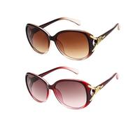 SGSCFG 2 Morceaux De Lunettes De Soleil, Lunettes De Soleil À La Mode Et À La Mode, Lunettes De Soleil Créatives Et Personnalisées, Troubles De Voyage (Rouge, Marron).