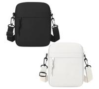 SGSCFG 2 Morceaux De Sac Croisé, Sac À Bandoulière Tendance Et Personnalisé, Sac À Bandoulière À La Mode Et Simple, Accessoires De Vêtements Décontractés (Noir, Blanc).