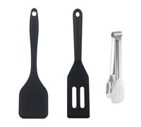 SGSCFG 2 Morceaux De Spatule Mini-Silicone Et Clip De Chef 1 Pièce, Spatule De Silicone Anti-Bâton, Outils De Cuisson De Cuisine, Petite Spatule À Haute Température (Noir).