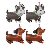 SGSCFG 4 Morceaux De Ballons De Chien, Ballons d'anniversaire De Dessins Animés, Ballons Animaux Doux, Décorations De Fête pour Animaux De Compagnie.