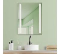 SGSpiegel Miroir de Salle de Bain avec Chauffage antibuée et éclairage latéral LED, Miroir de Salle de Bain 70x50cm, Couleur de lumière Blanc, Classe énergétique A